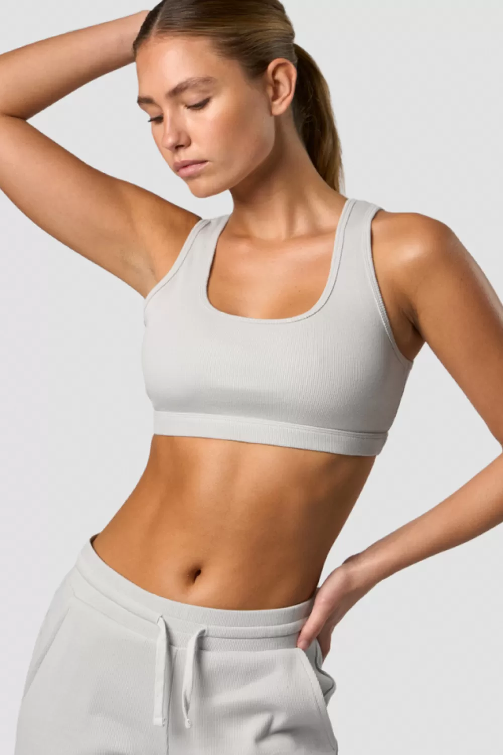Women ICIW Recharge Ribbed Top Wmn Light Grey