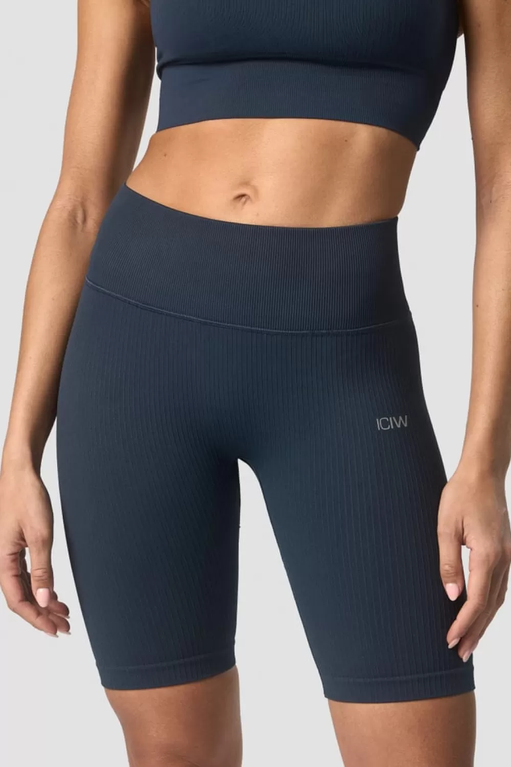 Women ICIW Ribbed Define Seamless Biker Shorts Dk Teal