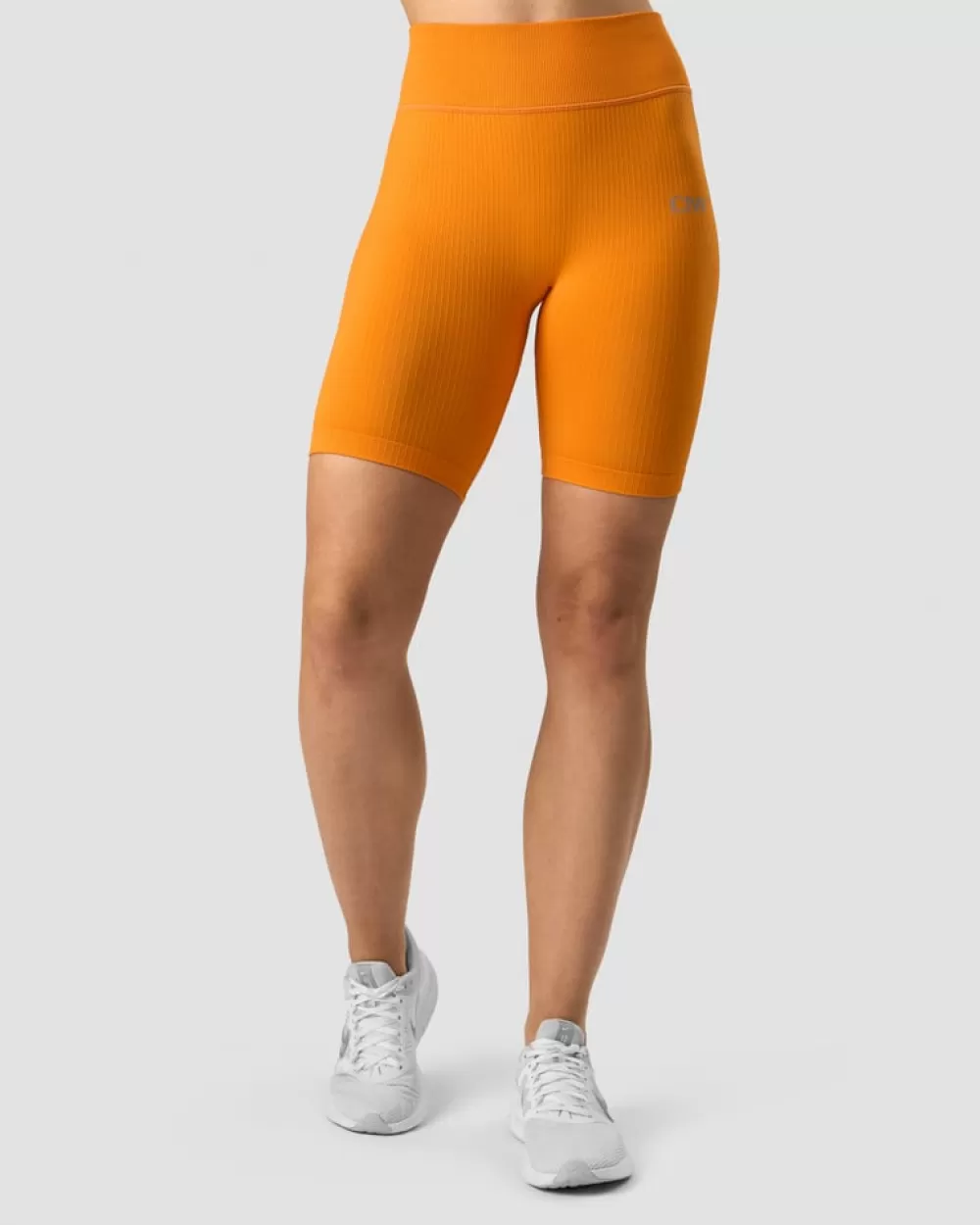 Women ICIW Ribbed Define Seamless Biker Shorts Wmn Bright Orange