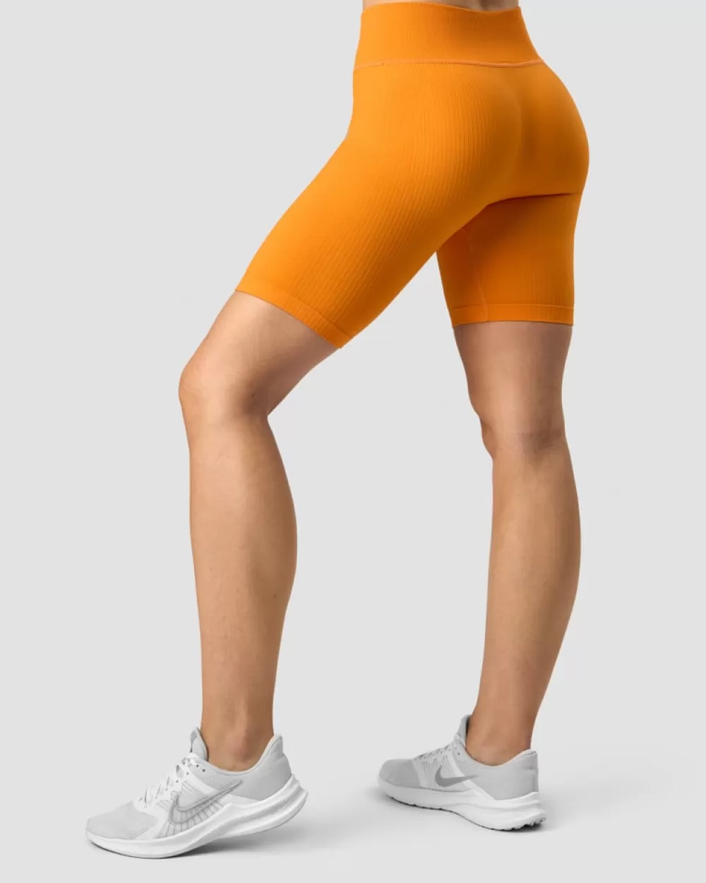 Women ICIW Ribbed Define Seamless Biker Shorts Wmn Bright Orange